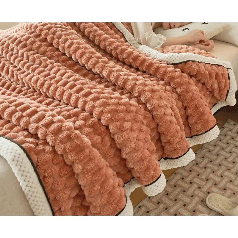 Dicke Korallenfleece-Wurfdecke – weich, warm und wendbar für den Innen- und Außenbereich, erhältlich in verschiedenen Größen