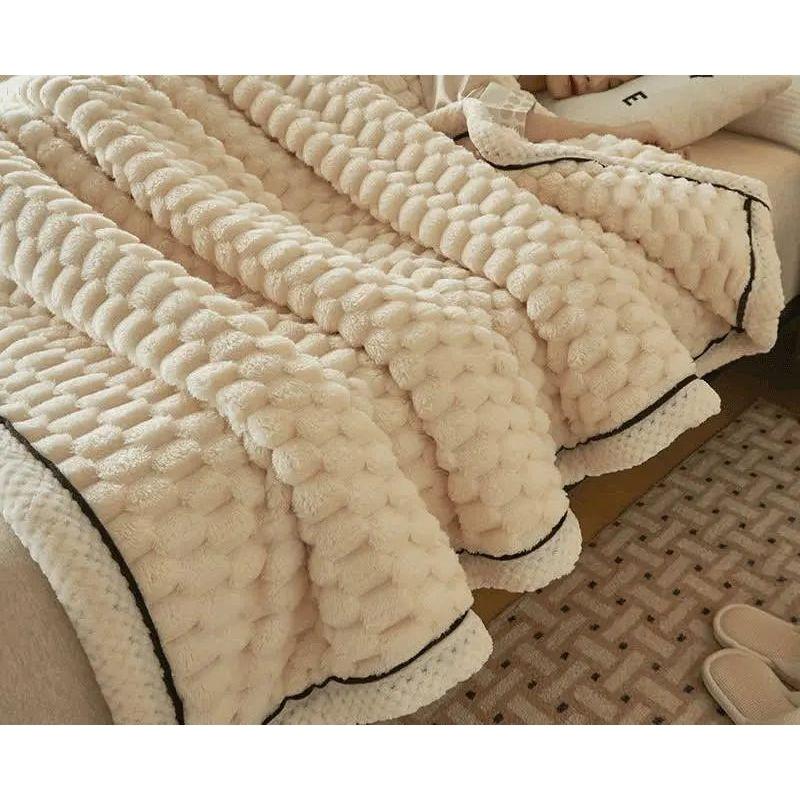 Dicke Korallenfleece-Wurfdecke – weich, warm und wendbar für den Innen- und Außenbereich, erhältlich in verschiedenen Größen
