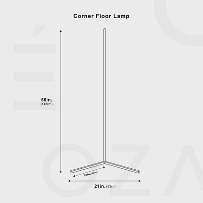 Minimalistische LED-Eck-Stehleuchte