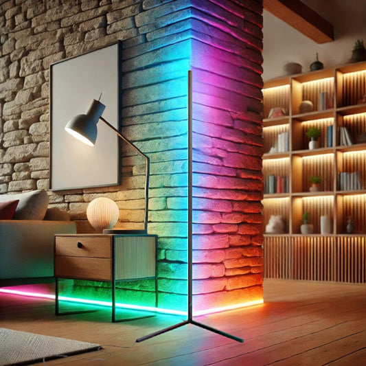 Smart LED Farbwechsel Ecken Stehlampe mit Fernbedienung