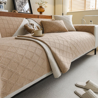 Leinen Couch Sofa Bezug U-förmige Couchbezüge Rutschfester Sofaüberwurf für Hunde Katzen Haustiere