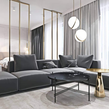 Suspension Halbmond aus Acryl und Messing - Moderne und elegante LED-Beleuchtung