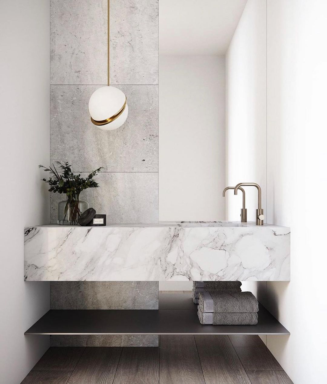 Suspension Halbmond aus Acryl und Messing - Moderne und elegante LED-Beleuchtung