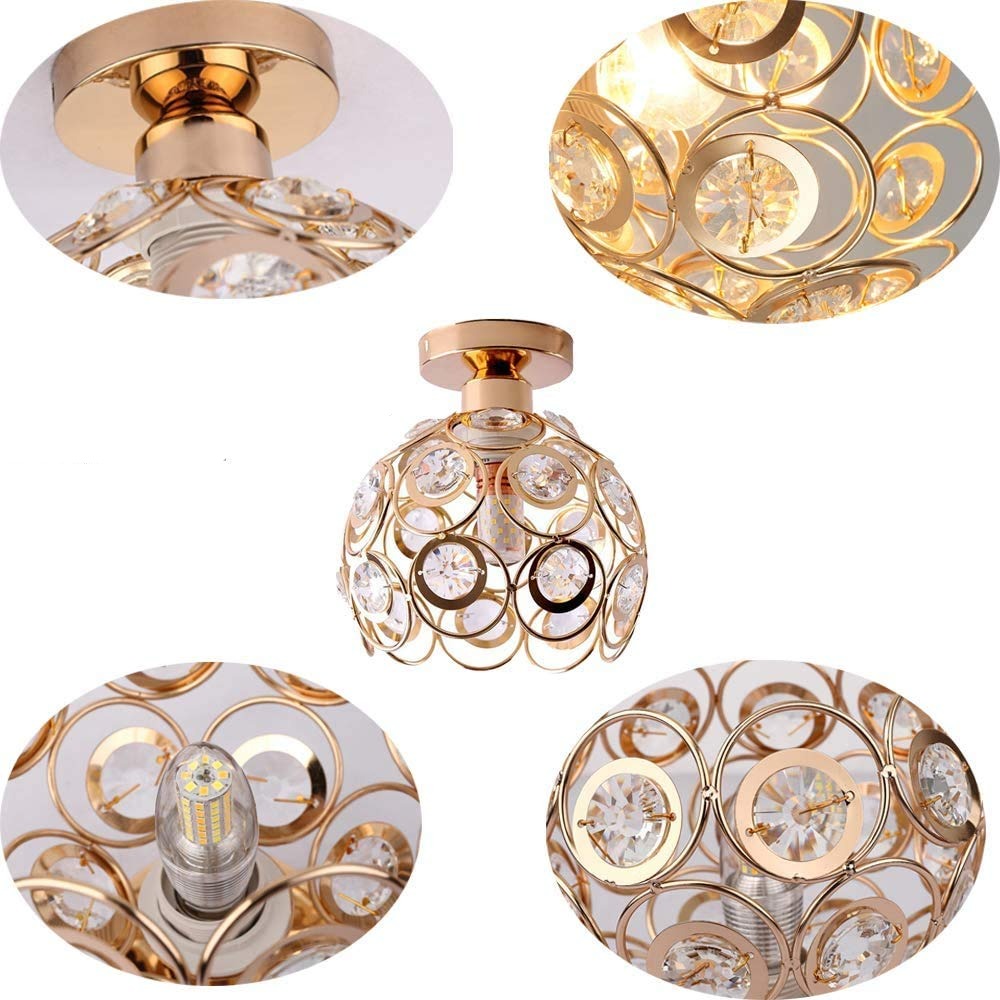Aufhängung Flur Fancy Gold - Elegante Deckenlampe aus Gold und Kristall für Flur