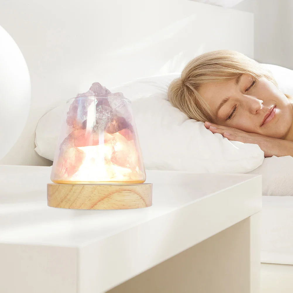 Himalaya Salzlampe - Kristall Nachtlicht & Aromatherapie Diffusor