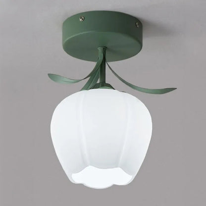 Garduru Tiffany Mini Blüten Deckenleuchte – Vintage Buntglas Aufbaustrahler (E27)