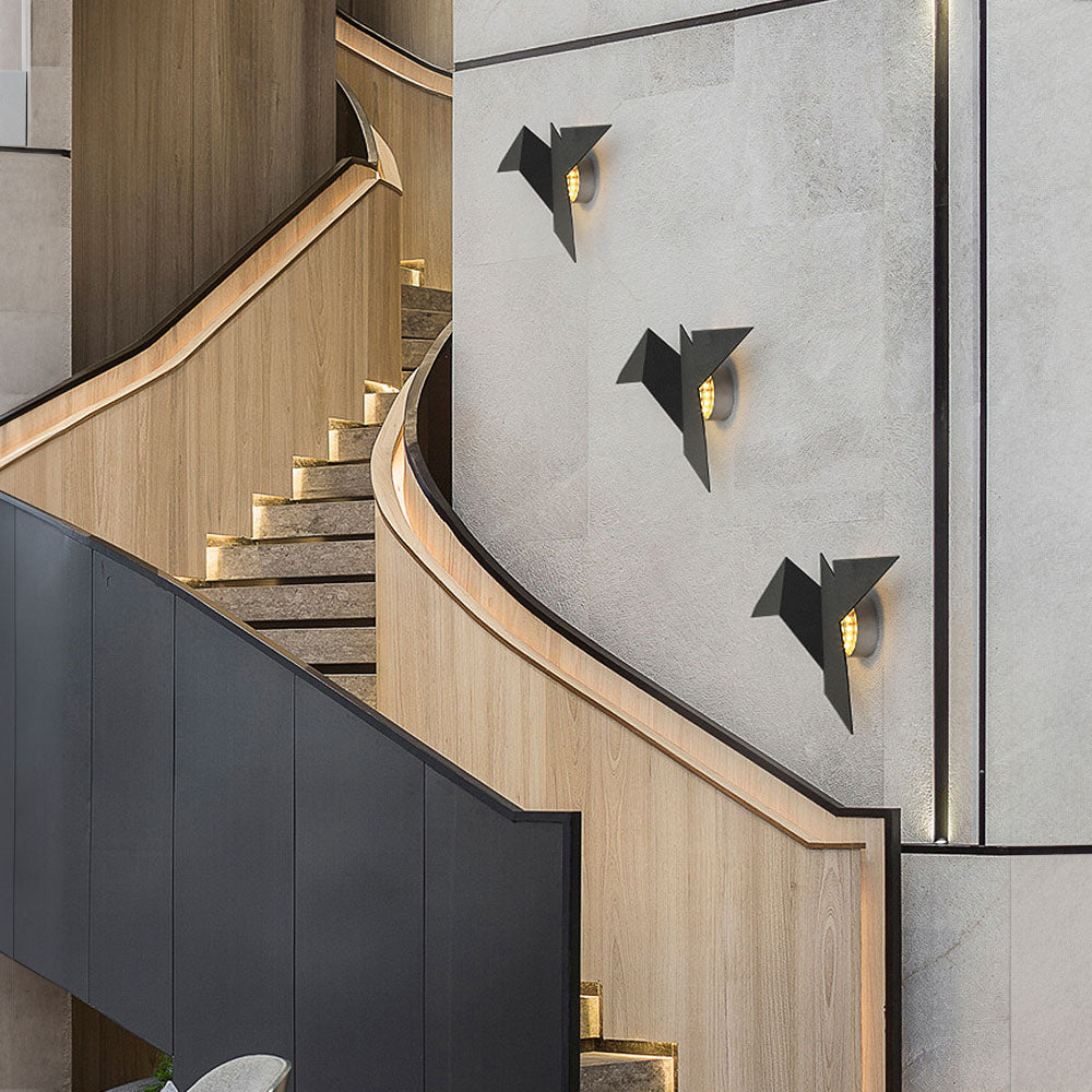 Kreative Wandapplikation Vogel-Form – Künstlerische Eisenlampe für Innendekoration