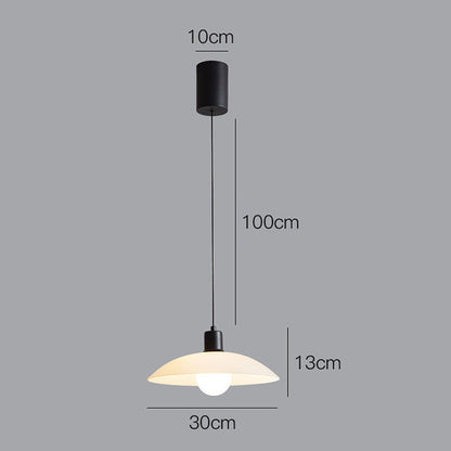Minimalistische weiße Glasaufhängung – Moderne Lampe mit schlichter Gestaltung
