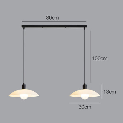 Minimalistische weiße Glasaufhängung – Moderne Lampe mit schlichter Gestaltung
