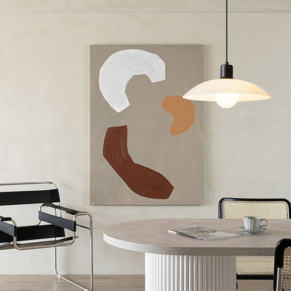 Minimalistische weiße Glasaufhängung – Moderne Lampe mit schlichter Gestaltung