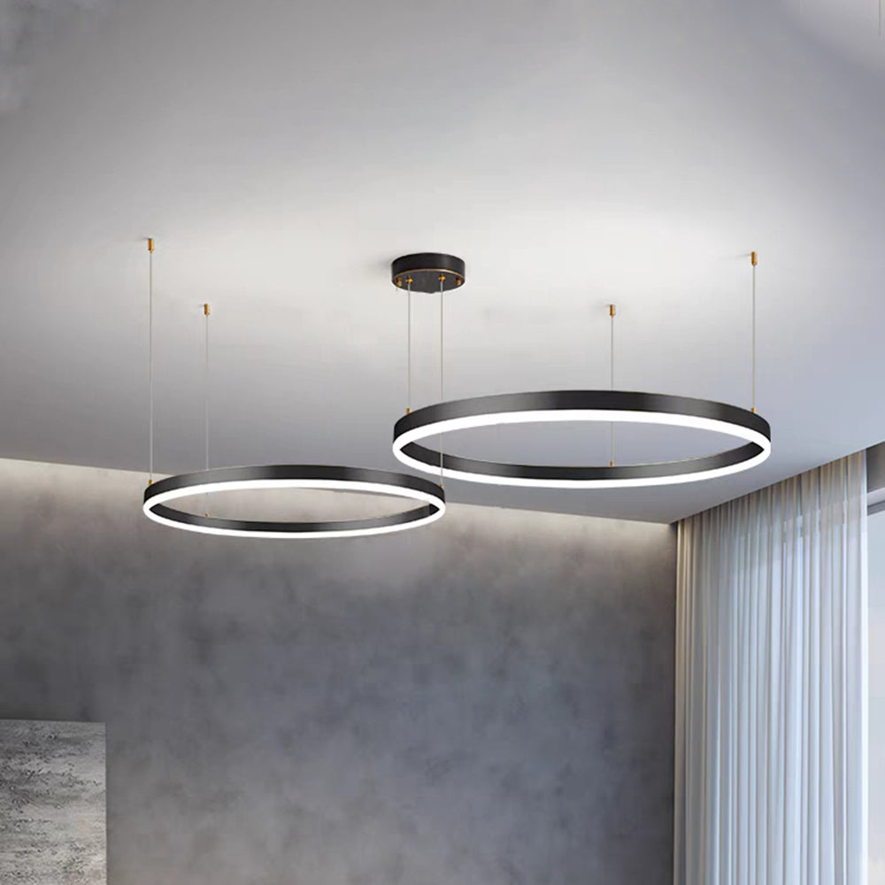 Pendelleuchte Ring | Modern dimmbare Deckenleuchte Schwarz