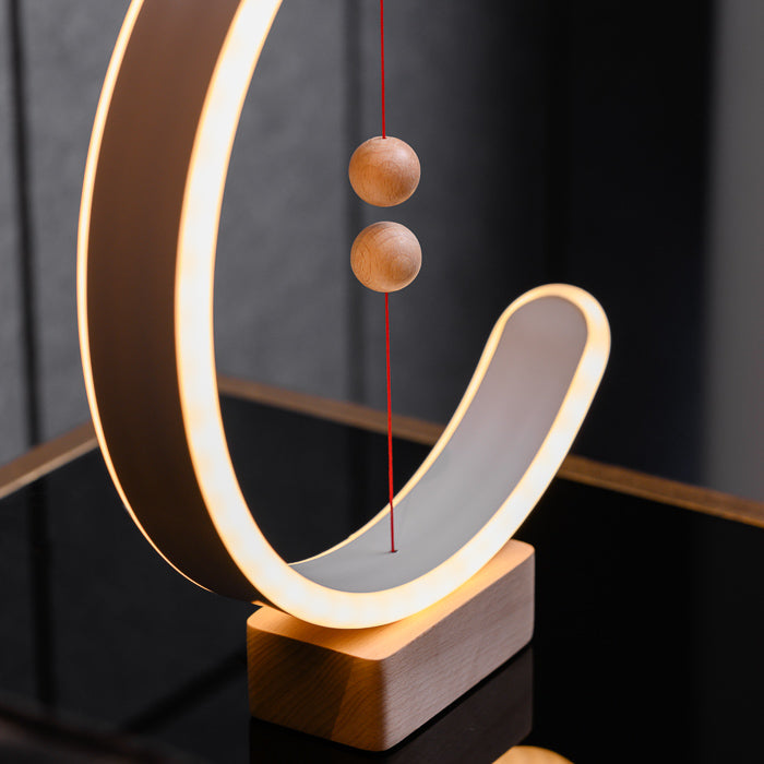Magnetlampe - Moderne Wandapplique mit einzigartigem Magnetismus, innovatives Design mit Holzfuß