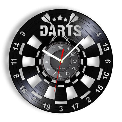 Vintage-Dartscheiben-Wanduhr aus Vinyl – Perfekt für Dart-Clubs & Bars