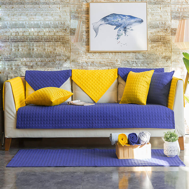 Baumwollgepolsterte Ecksofaüberzüge, Möbelprotektor Rutschfeste Sofaüberzüge