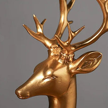 Dekoratives Weinregal mit Hirschmotiv – In edlem Gold-Finish