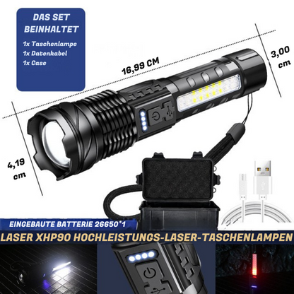 USB-LED-Taschenlampe mit 5 Modi & Fokus-Funktion