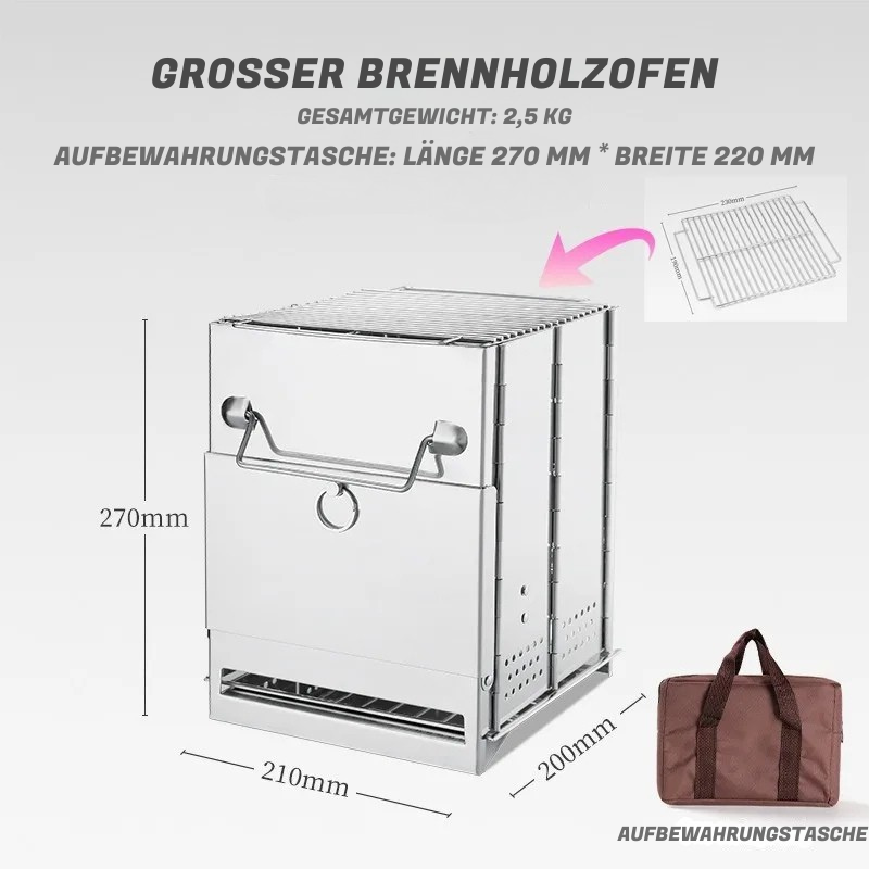 Tragbarer Tisch Holzofen Camping - Falfbar, Grill