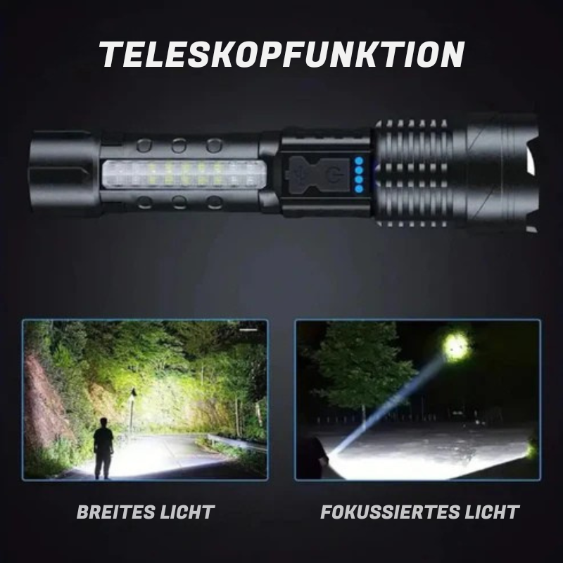 USB-LED-Taschenlampe mit 5 Modi & Fokus-Funktion