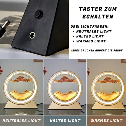3D Sanduhr mit LED Beleuchtung - mobiles Kunstwerk, Art, WW, KW, Tageslicht