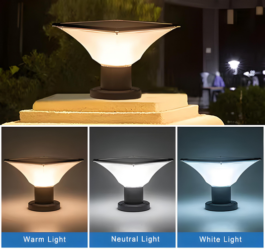 LED-Solarstützlamp – Wetterfester Außenbeleuchtung mit 4000mAh Batterie