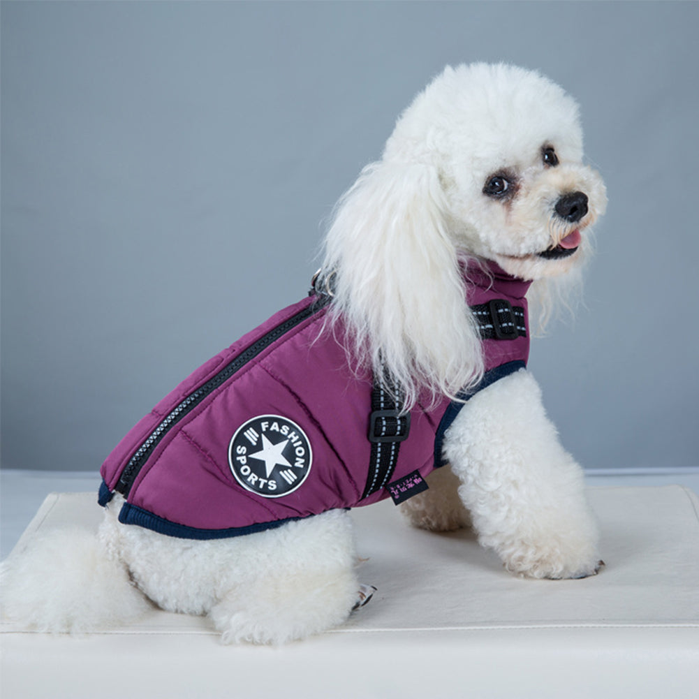 WoofGuard™ - Wasserdichte Winterjacke mit integriertem Gurtzeug