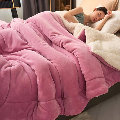 Doppelschicht-Fleece-Wurfdecke – Gemütlicher, warmer Komfort für Sofa und Bett, weich und langlebig, maschinenwaschbar, perfekt zum Einkuscheln