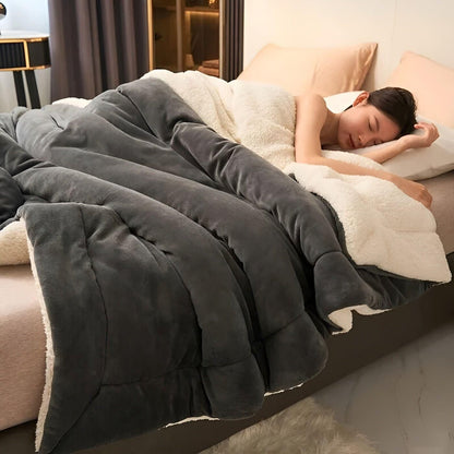 Doppelschicht-Fleece-Wurfdecke – Gemütlicher, warmer Komfort für Sofa und Bett, weich und langlebig, maschinenwaschbar, perfekt zum Einkuscheln