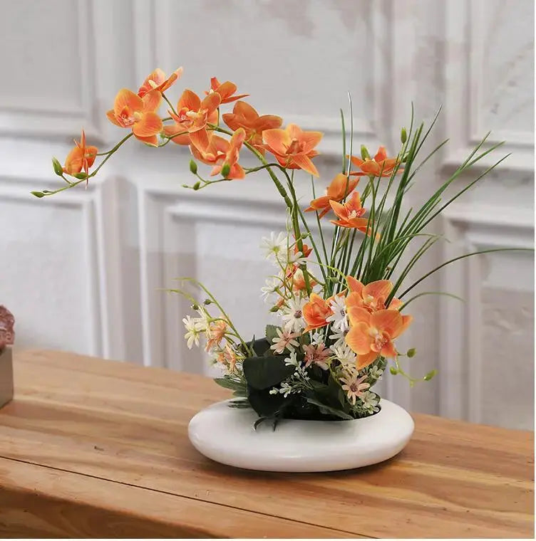 Dove Keramikvase mit Orchidee