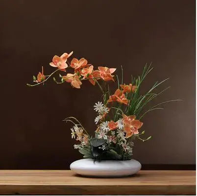 Dove Keramikvase mit Orchidee