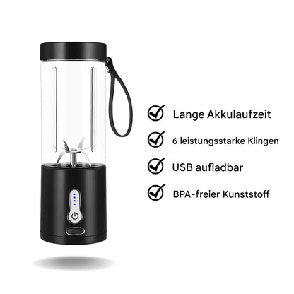 Tragbarer Smoothiemaker mit 6 Leistungsstarken Klingen – Kompakter Mixer für unterwegs