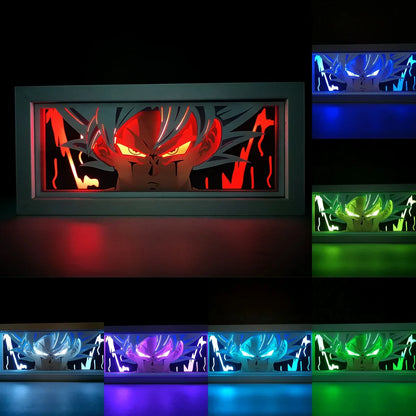 Anime 3D LED Lichtbox – Dragon Ball-inspirierte Papierschnitt-Nachtlampe mit Fernbedienung