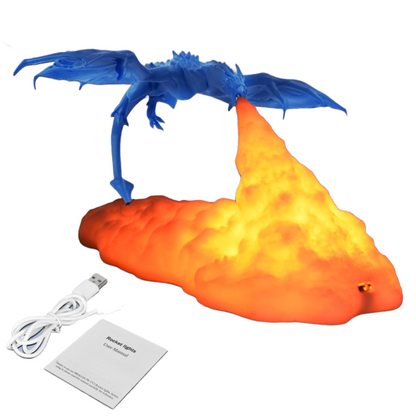 Garduru 3D Drachen Tischlampe | 5 Farben | Wiederaufladbar | LED Stimmungslicht | Dekorative Beleuchtung