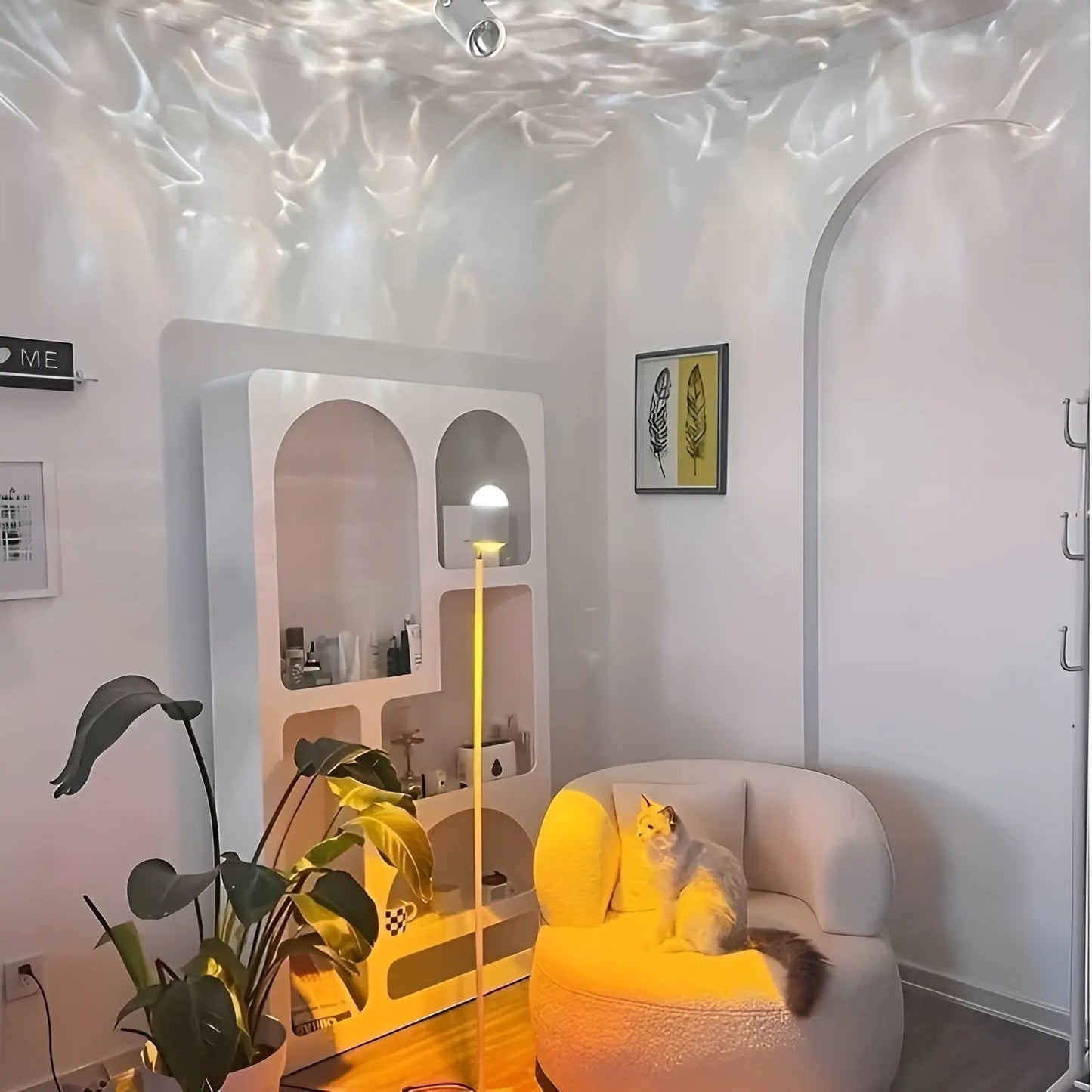 Farbwechselnde Projektorlampe mit USB-Anschluss und einstellbaren Lichtmodi