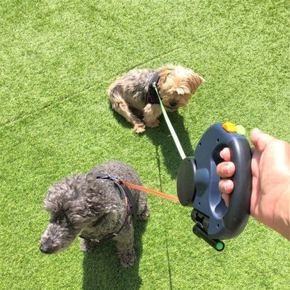 Furora Dual Dog Leash mit Taschenlampe & Kotbeutelhalter – Verwicklungsfreies Gassigehen für zwei Hunde