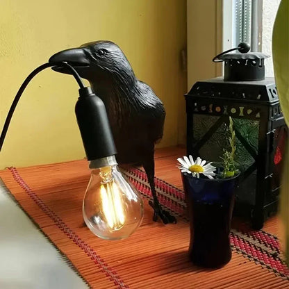 RoyaleGlow Nordic Crow Bird Lamp – Einzigartige Wand- & Tisch-LED-Lampe für stilvolle Dekoration