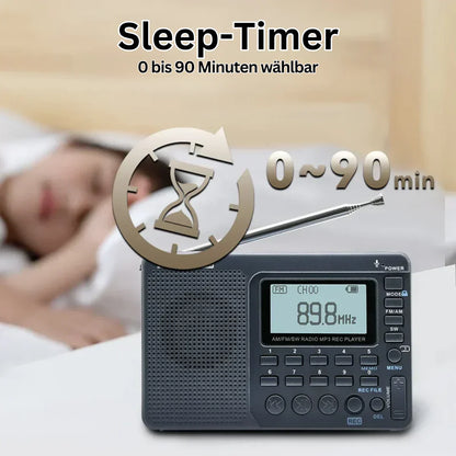 Tragbare AM/FM/SW-Radio mit MP3-Player und wiederaufladbarem Akku für einfaches Zuhören