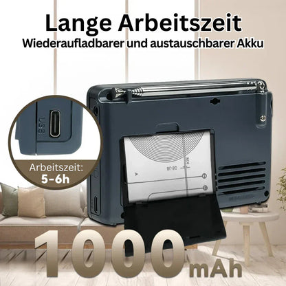 Tragbare AM/FM/SW-Radio mit MP3-Player und wiederaufladbarem Akku für einfaches Zuhören