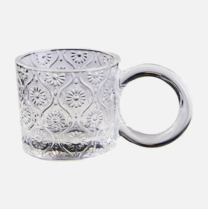EcoSip - Glas-Tasse mit Sonnenblumen- oder Wellenstruktur