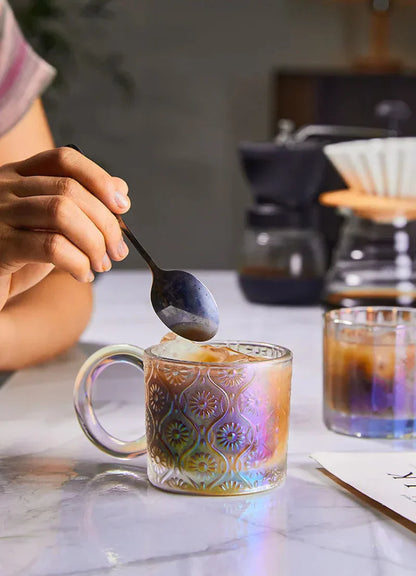 EcoSip - Glas-Tasse mit Sonnenblumen- oder Wellenstruktur
