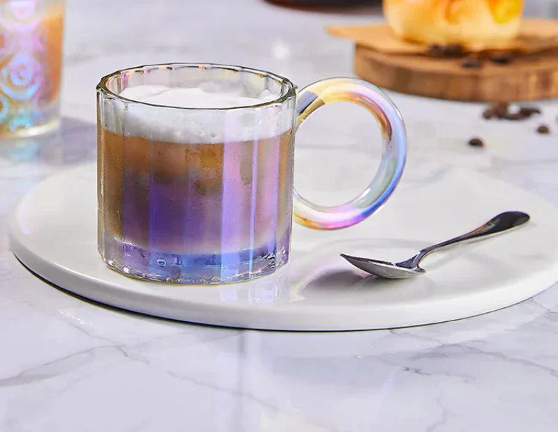EcoSip - Glas-Tasse mit Sonnenblumen- oder Wellenstruktur