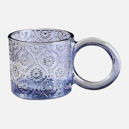 EcoSip - Glas-Tasse mit Sonnenblumen- oder Wellenstruktur