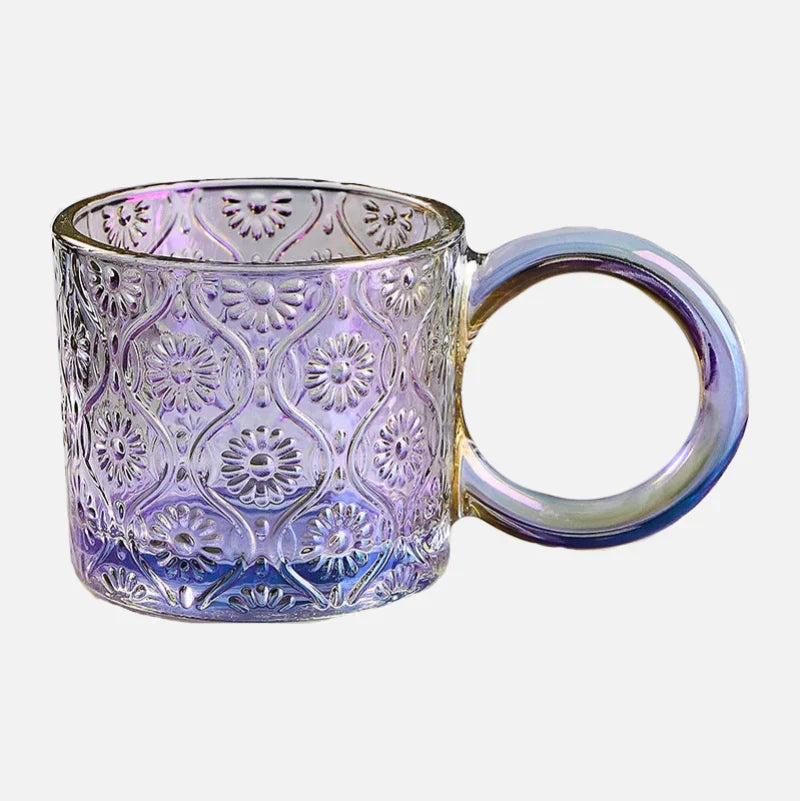 EcoSip - Glas-Tasse mit Sonnenblumen- oder Wellenstruktur