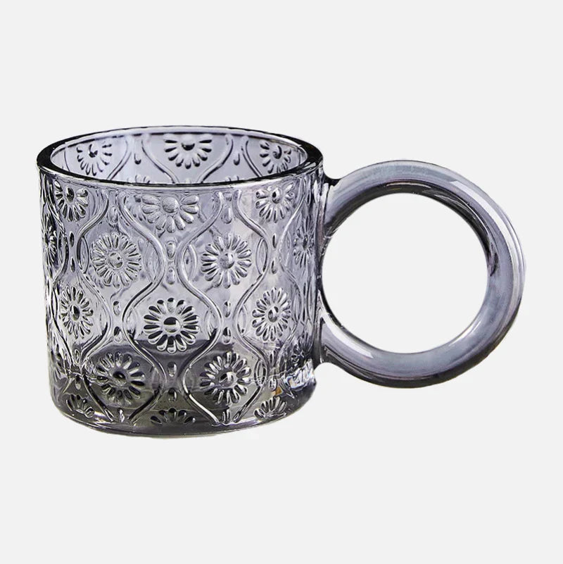 EcoSip - Glas-Tasse mit Sonnenblumen- oder Wellenstruktur