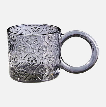 EcoSip - Glas-Tasse mit Sonnenblumen- oder Wellenstruktur