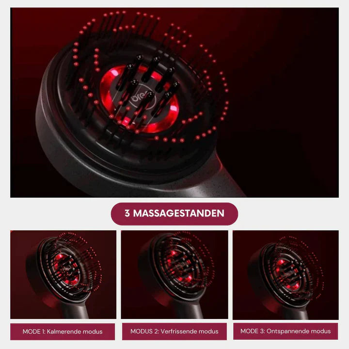 Wiederaufladbarer Kopfhautmassager mit LED-Lichttherapie