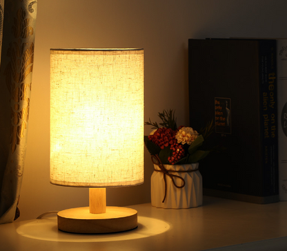 Luminio Tischlampe - USB-betriebene Leinen-Nachtlampe