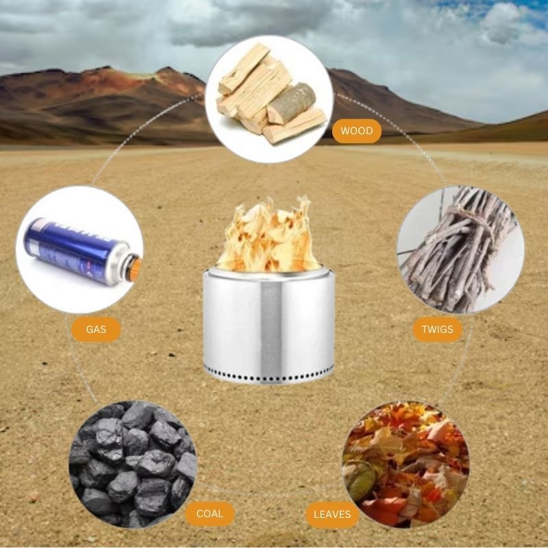 Tragbarer rauchfreier Feuerring