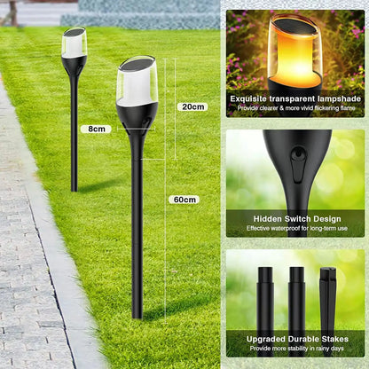 Solar Flackerflamme Lichter – Wasserdichte LED-Fackel für Garten- und Wege-Dekor