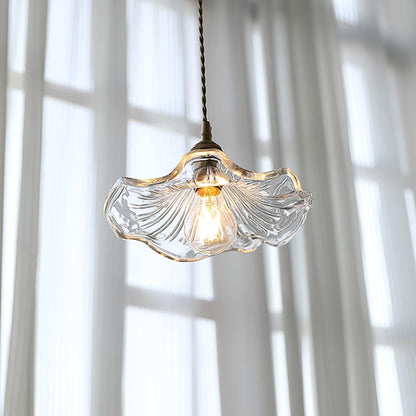 Suspension Flower Glass - Lampe aus transparentem Glas, elegantes Retro-Design