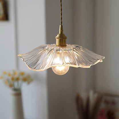 Suspension Flower Glass - Lampe aus transparentem Glas, elegantes Retro-Design